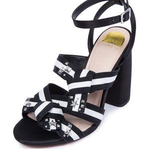 Eloquii Jules Strappy Stripe Block Heel Sandal -S2